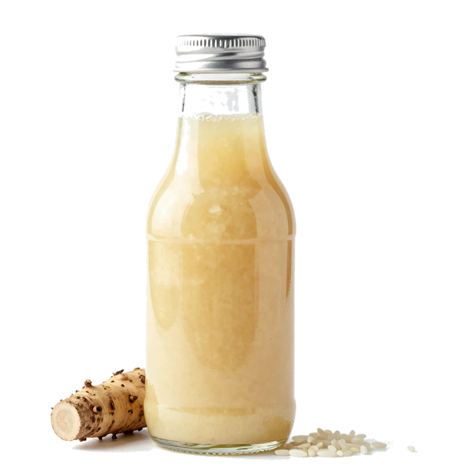 Botol kaca jamu beras kencur; foto stok